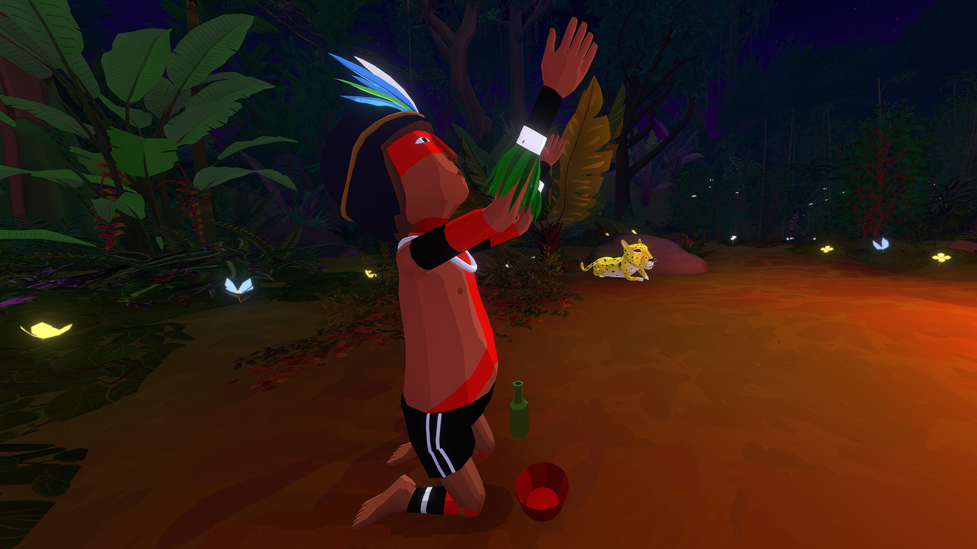 Enchanted Forest Immersive VR Installation- Image of Indigenous raising hands