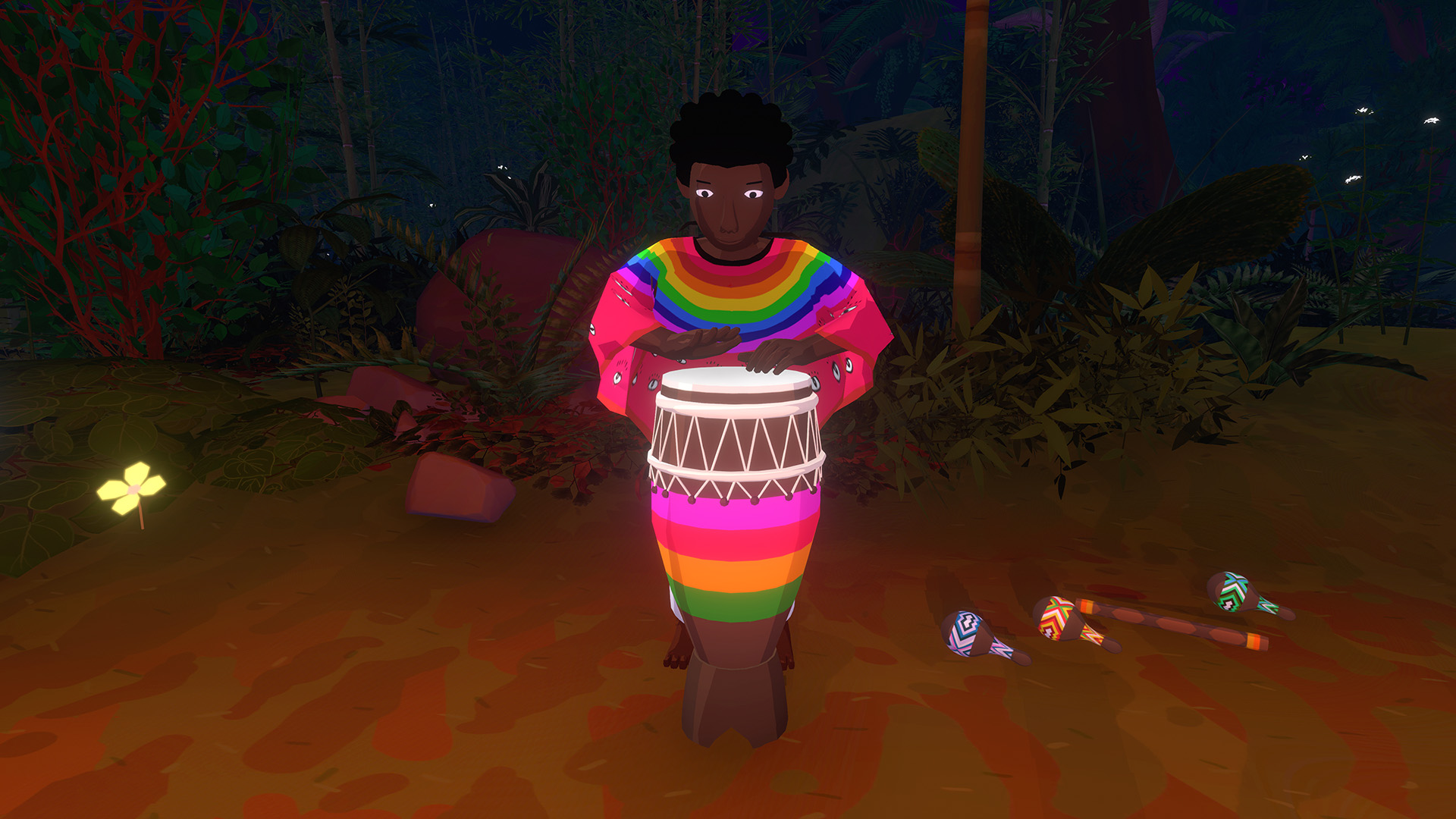 Image of 3D Musician Josi playing percussion instrument